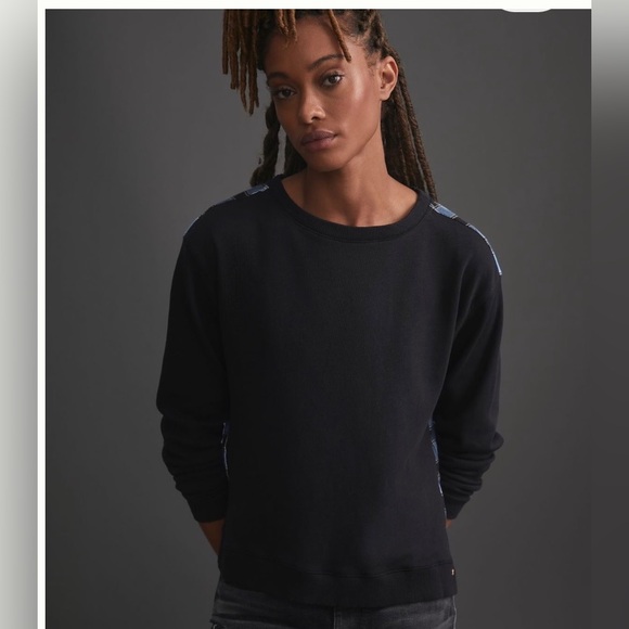 NWT Anthropologie Pilcro Contrast Plaid Flannel Sweatshirt, Small - Picture 5 of 13